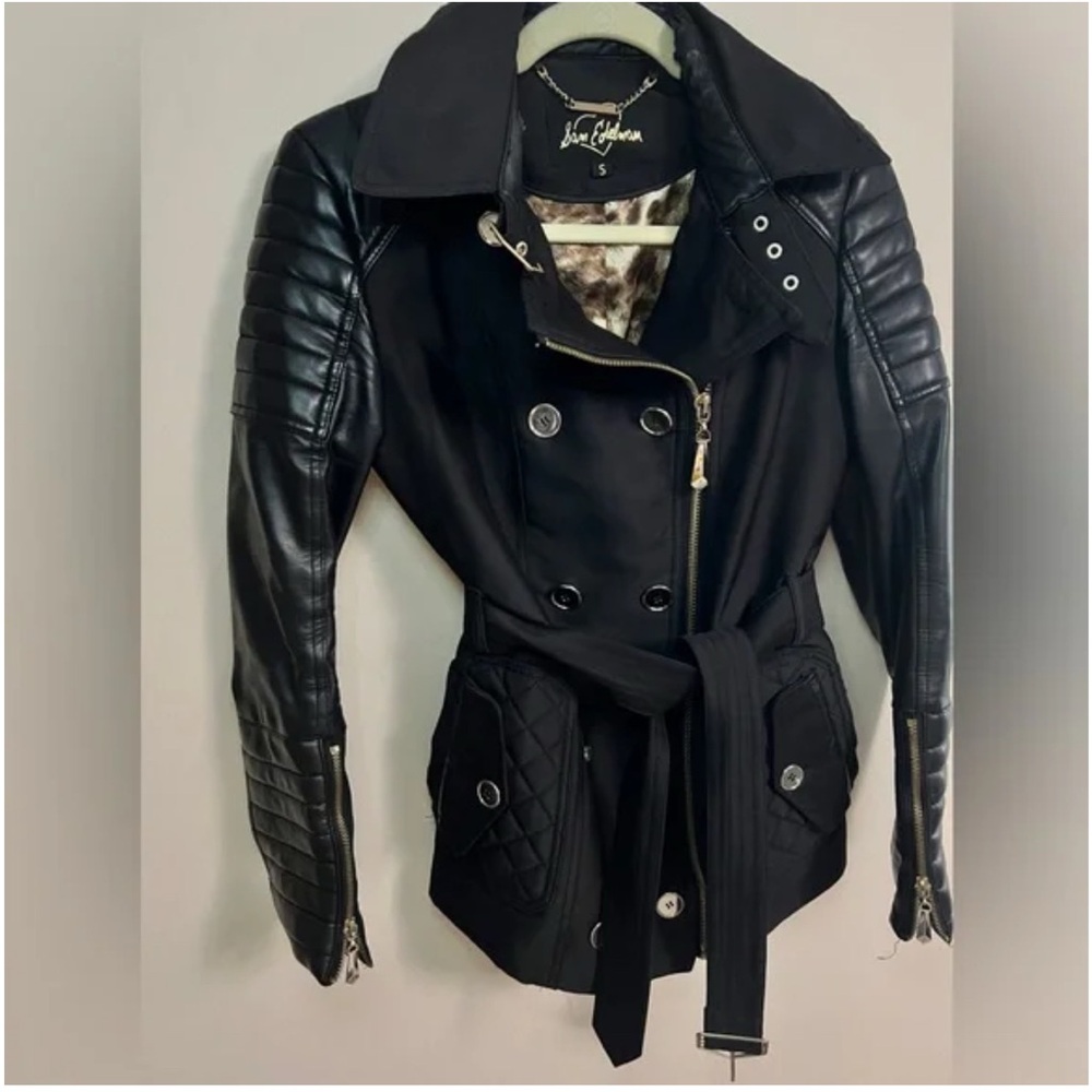 Sam Edelman Black Leather Jacket Hybrid Style